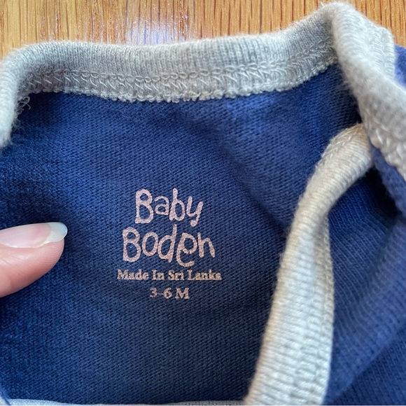 Baby Boden navy blue lamb stitched/farm print cotton dress size 3-6 months - Picture 5 of 5